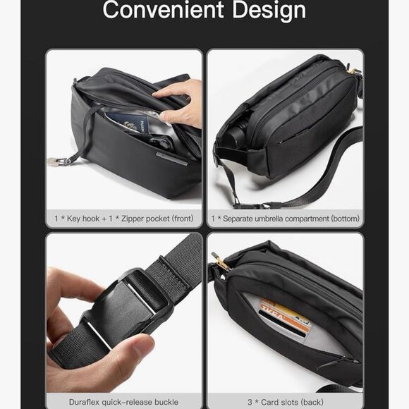 INATECK Sling Bag Stylish Crossbody Bag Splash-resistant Chest Bag Travel Pack - Picture 6 of 8